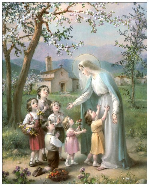 María con niños