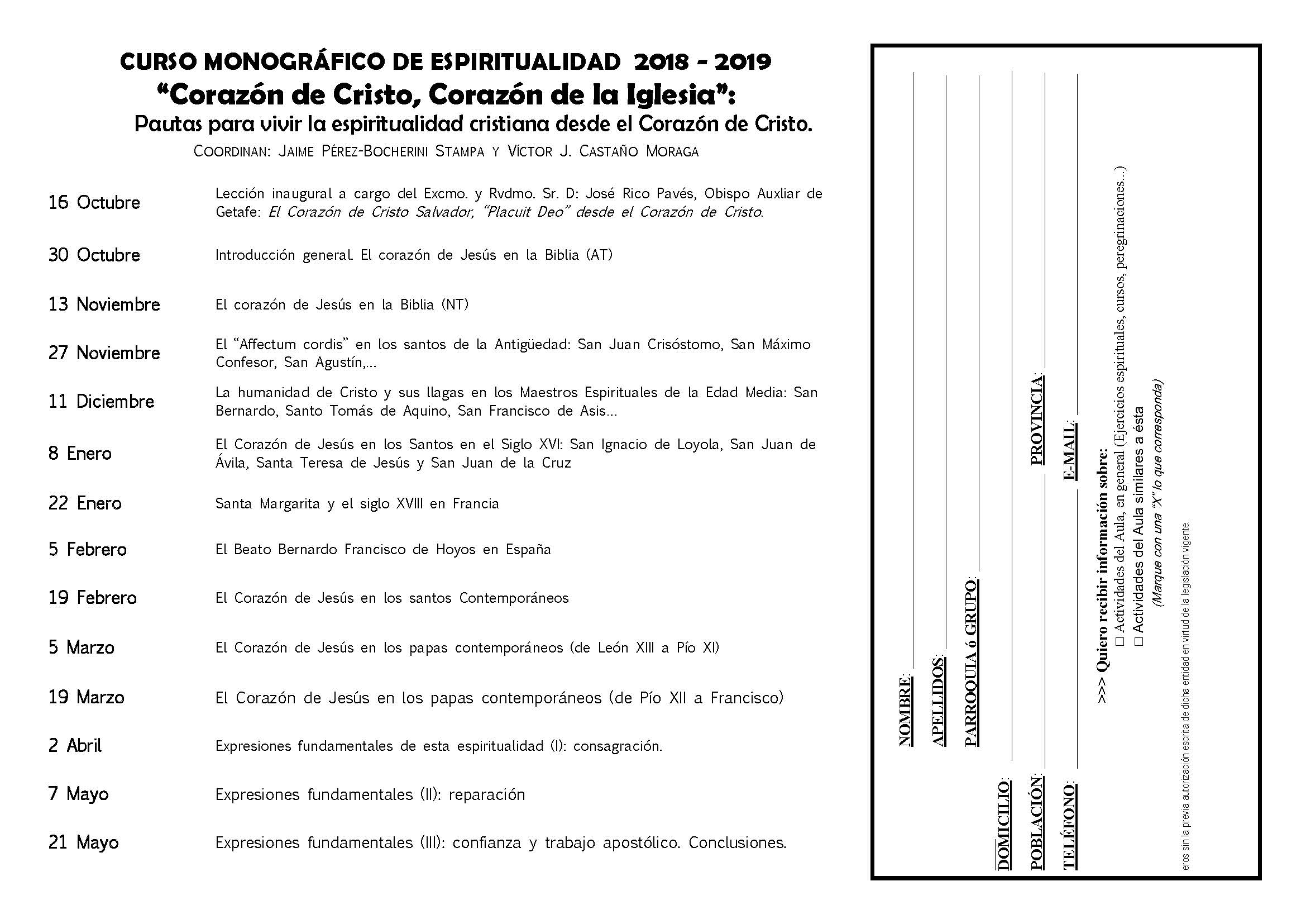 Folleto Curso de espiritualidad Página 2